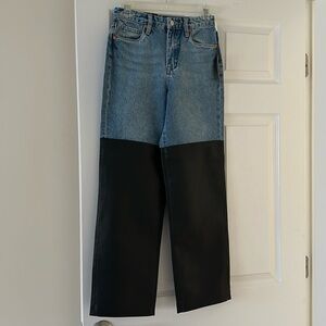 BLANK NYC The Baxter Ribcage Straight Leg Denim /Faux Lea - 26 BNWT